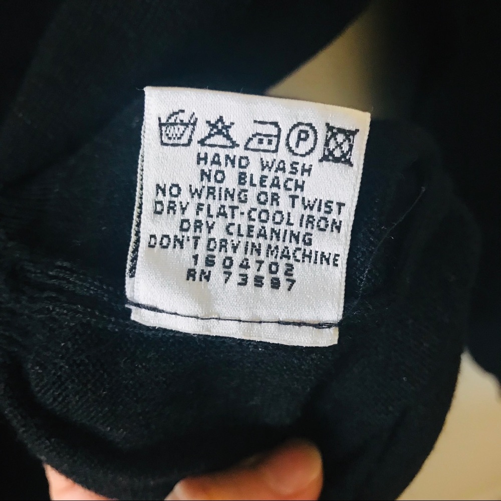 Men’s Lamberti Black 100% Wool Top Sweater Sz L - Picture 3 of 7